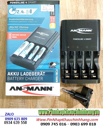 Ansman Powerline 4 Smart _Máy sạc 04 Pin ( Sạc Nhanh, tự ngắt điện khi Pin đầy, Sạc 2-4 pin AA và AAA)